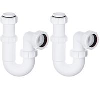 Adjustable Swivel P Trap with Anti-Slip Ring, Telescopic Sink Trap, 40mm (1.1/2") Multi-fit Sink Waste Kit, BS EN2574-1 Compliant Waste Pipe U Bend (Pack of 2)