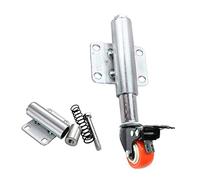 Adjustable Swivel Plate Casters - Industrial Spring-Loaded Gate Casters, 60mm Height, 50kg Load-Bearing, All-Terrain, with Brakes, Orange - Heavy-Duty Mobility Solutions