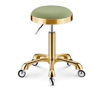 Adjustable Swivel Work Stool, Heavy-Duty PU Leather Rolling Salon Seat with Wheels, Load-Bearing 440 lbs for Home Office