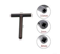 Adjustable T-Handle Wrench Set for Motorcycle Engine Valve Clearance Adjustment - 3mm/3.5mm/4mm Square & 9mm/10mm Hex Socket Spanner, 2-Piece Gray M