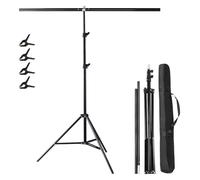 Adjustable T-Shaped Backdrop Stand With Heavy Duty Clamps, Holder Foldable T-Shape Background Support(150x200cm)