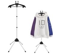 Adjustable T Shirt Display Adult for Vendors, 32-63 inch T Shirt Display Stand, Portable Hanging Black Metal Clothes Display, Hanger Rack for Clothing Dress Garment Coat Retail
