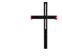 Adjustable T Square Ruler 60cm Black Aluminium Woodworking Jig with | 60cm aluminium T-square with adjustable angle lock and protective red end caps for precision woodworking