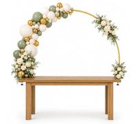 Adjustable Table Arch, 2.4 m Metal Arch with Clips, Wedding Decorative Arch Adjustable 4 Sizes, Reusable Decorative Arch for Balloons, Flowers, Wedding, Birthday, Celebration, Decoration, Table