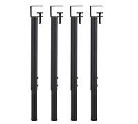 Adjustable Table Clamp Legs,Telescopic Iron Furniture Feet,F-Shape Dining Desk Legs,Metal Support Legs for Desk,No Punching Design to Protect The Desktop,with Floor Protectors (4 Pcs,Black)