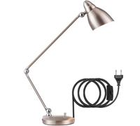 Adjustable Table Lamp with Swivel Arm, Vintage Design, Long Arm Bedside Lighting with Switch, 360° Rotatable Reading Light for Home Interior