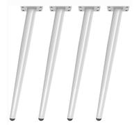 Adjustable Table Legs Set of 4, Cone Shape Replacement Furniture Legs for Sofa, Bed, TV Stand, Desk, Cabinet, Chair, with Screws (White, 35cm)