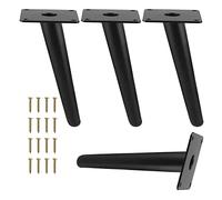 Adjustable Table Legs Set of 4 Replacement Sofa & Cabinet Feet DIY Mounting with Screws Black Finish 25cm Perfect for Kitchen Office & Furniture Upgrades