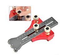 Adjustable Table Saw Rip Fence Jig with Dual Roller Bearing and Measurement Scales for Precise Thin Cuts, Compatible with 38 x 34 T-Slot, Anod(RED)