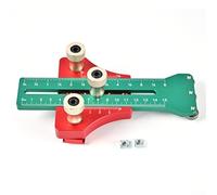 Adjustable Table Saw Rip Fence Jig with Dual Roller Bearing and Measurement Scales for Precise Thin Cuts, Compatible with 38 x 34 T-Slot, Anod(Green)