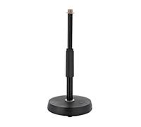 Adjustable Table Top Mic Stand by Gear4music | For podcasting and tabletop recording, height-adjustable, universal mic thread, rubber feet for stability