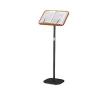 Adjustable Tablet Floor Stand Holder Hands-Free Book Stand for Reading Rotating & Lifting Design with Wooden Pad and Page Clips Perfect for Home or Office Use