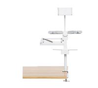 Adjustable Tablet Floor Stand with Clip Foldable T-Shaped Book Holder Hands-Free Device Remote Control Built-in LED Light for Easy Viewing and Reading