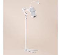 Adjustable Tablet Floor Stand with Rotatable Holder Overhead Bed Phone Mount Stretchable Arm Reading Book Holder Couch Stand with Lamp - Perfect for Tablets and Phones.