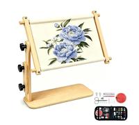 Adjustable Tabletop Embroidery Stand - Cross Stitch Frame Holder, Sit On Needlework Stand, Scroll Frames for Cross Stitch, Embroidery Lap Stand for Art Craft Sewing Needlework Projects (15×30 cm)
