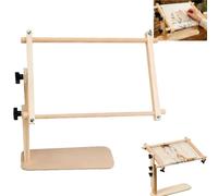 Adjustable Tabletop Embroidery Stand - Cross Stitch Frame Holder with 360° Rotating Base, Needlework Lap Rack for Hoops Scroll Frames, Ergonomic Hands-Free Stand for DIY Craft， L-9*18in