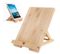 Adjustable Tablets Stand - Folding Desk Holder, Angle Viewing Support, Portable Reading Rest | Cell Phone Stand For Kitchen Cookbook Use, E Reader Compatibility, Sturdy Anti Slip Base Design