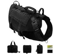 Adjustable Tactical Dog Harness Vest for Large Dogs - 5-in-1 Chest Backpack with Leash, Waterproof Outdoor Gear