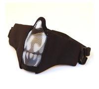 Adjustable Tactical Mesh Half Face Mask Lower Face Hunting Paintball CS(Skull black)