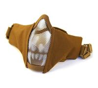 Adjustable Tactical Mesh Half Face Mask Lower Face Hunting Paintball CS(Skull tan)
