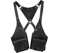Adjustable Tactical Pocket Double Shoulder Bag for Men Anti-Theft Under Arm Leather Wallet Sheath(C)