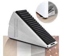 Adjustable Tall Door Stop, Stainless Steel and Rubber, Silver | Height-adjustable design, non-slip rubber base, keeps doors open on indoor and outdoor floors