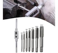 Adjustable Tap Die Set for M3-M12 Metric Screw Taps 8-Pcs Steel Threader with Wrench Handle for Woodworking Machinery Automotive Repair