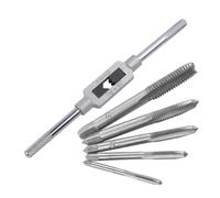 Adjustable Tap Die Set, M3-M8 Metric Screw Taps with 170mm Handle for Woodworking Machinery Repair, 6-Piece Steel Threading Tool Kit