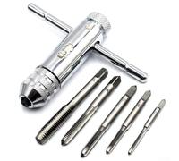 Adjustable Tap Wrench Set with 5pcs for taps M3-M8 Ratchet Handle for Threading Steel Tool Kit