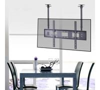 Adjustable Teles Ceiling TV Mount Stand for 32-100 Inch TVs - Double Pole, Tilting Function, Easy Installation, Space-Saving Design, Supports 900x600mm VESA.