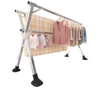 Adjustable Telescopic Clothes Rack - Heavy Duty Folding Garment Rail Extendable Portable Drying Rack Ideal Indoor/Outdoor Clothing Hanger for Laundry nization