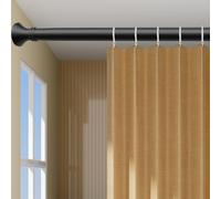 Adjustable Telescopic Curtain Rod 3m-5m No Drill Clamp-on Shower Curtain Pole Extendable Tension Rod Black (360-450cm) Easy Installation Versatile Use