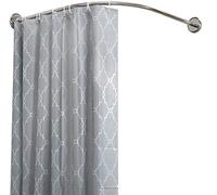 Adjustable Telescopic Curtain Rod for L-Shaped Corner Shower Curtains No Drilling Required 100% Rustproof Perfect for Bath & Bathtub (Size: C)