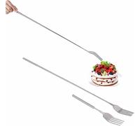 Adjustable Telescopic Fork, Extendable Stainless Steel Barbecue Fork, Dessert Long Handle Fork, for Eating, Barbecue, Dinner, Dessert, Sausage, Vegetable