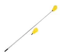Adjustable Telescopic Gutter Brush - 6 Sections, 2 Yellow Heads, Sturdy Non-Abrasive Bristles, Multi-Angle Cleaning Tool for Roofs, Gutters & Siding
