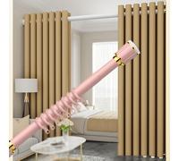 Adjustable Telescopic Shower Curtain Rod 2.6-3.5m Extendable Tension Rod No Drilling Installation Stylish Pink Color Perfect for Bathroom Decor