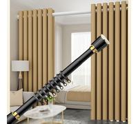 Adjustable Telescopic Shower Curtain Rod - Extendable Tension Poles for Outdoor Curtains No Drilling 0.4m-5m (Black Fits 3.6-4.5m/141.7-177in)