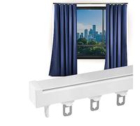 Adjustable Telescopic Shower Curtain Rod - Sturdy, Easy to Install Drapery Rod Kit for Bathroom Room Divider, Versatile Sliding Track Pole
