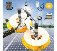 Adjustable Telescopic Solar Panel Cleaning Brush with Dual Heads for Efficient Maintenance in Solar Farms and Power Plants - Eco-Friendly & Easy to Use