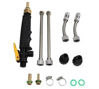 Adjustable Telescopic Spray Wand with Brass Barb Connector, Stainless Steel Garden Hose Nozzle for Mist and Stream, Lockable Trigger Handle for Car Wash and Watering, High Pressure Sprayer Tool(30cm)