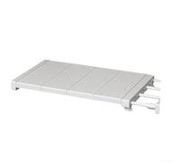 Adjustable Telescopic Wardrobe Divider Shelfs, Extendable Closet Storage Racks with Multi-Layer Design for Clothes Shoes Bags, White Plastic and Carbon Steel Organizer 30-80cm(48-80cm)