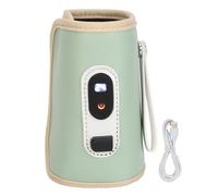 Adjustable Temperature Milk Bottle Warmer Bag with LCD Display, USB Cable, Waterproof Material, Multifunctional Heating, 5 Speed Temperature Control, All Bottles (Green)