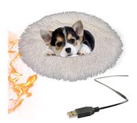 Adjustable Temperature Pet Heating Pad with Constant Heat for Small Animals Comfortable Heated Blanket Mat (White, One Size)