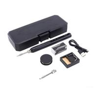 Adjustable Temperature Soldering Pen Featuring Hd Led Screen And Cordless Design Powered By Usb C For Outdoor Work Model Building And Circuit Board Fixes Blue Version Complete Accessory Set(B)