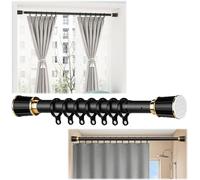Adjustable Tension Closet Rods 40cm 500cm No Drill Heavy Duty Metal Clothing Bar for Kitchen Laundry Room & Balcony Black Curtain Rods for Hanging Clothes
