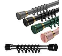 Adjustable Tension Curtain Rod, 0.4-5m, No Drilling, Clamp Rod for Bathroom & Bedroom, Easy Install, Stainless Steel, & Stylish Room Divider, 1.1-2m
