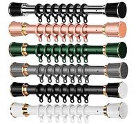 Adjustable Tension Curtain Rod 0.4m-5m Non-Slip Spring Bar for Windows Shower Curtains Closets & Kitchen Cabinets - No Drill Installation Easy to Use