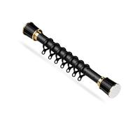 Adjustable Tension Curtain Rod 40500cm No Drill Ideal for Shower Camper Balcony Black Includes 30 Rings Easy Installation SpaceSaving Solution