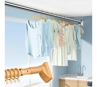 Adjustable Tension Curtain Rod, No Drilling Suction Cup Shower Rod for Bathroom Closet Window Room Divider