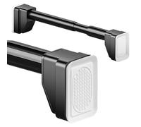 Adjustable Tension Rod 40490cm No Drill Curtain Rod NonSlip Telescopic Pole Ø3m Stainless Steel for Bathroom Closet Windows or Doors (Black 210300cm)